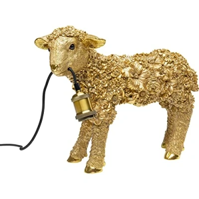 Image de Kare Design Lampe animal MOUTON en fleurs doré 36cm LE