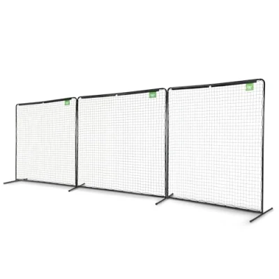 Image de EXIT TOYS Filet de Protection Sportif Backstop 3 Grands Filets Retient Les Balles sur Le Terrain Jeu Multifonctionnel pour Volleyball, Badminton, Tennis et Plus 300x900cm Noir