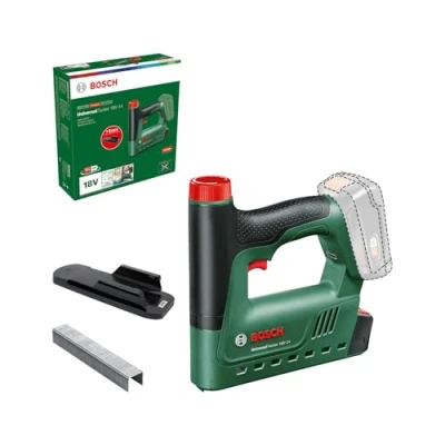 Image de Bosch agrafeuse sans fil UniversalTacker 18V 14 (pour bois durs et tendres ; pour agrafes clous déclenchement par contact système accessoire de distance 1000 batterie)