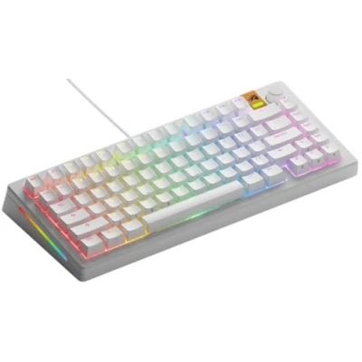 Image de Glorious Gaming GMMK 3 HE: clavier réactif, effet Hall, taux de polling 8K, switches MX et magnétiques (hot swap), 75 %, joints modulaires, capuchons doubleshot PBT, américaine QWERTY Blanc