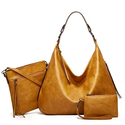 Image de Ashioup Sacs fourre tout en cuir synthétique souple avec fermeture éclair, pour femme, Taille unique