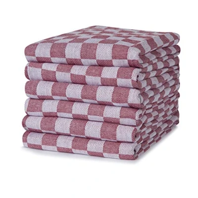 Image de Sticky Toffee Torchon 100% Coton Lot de 6 Rouge 46 x 70 cm Chiffons Cuisine en Verre Absorbant du Bar Restaurant