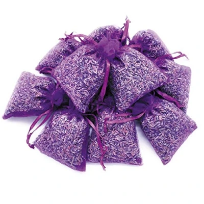 Image de OLILLY Récolte 2024 12 Sachets Violets Foncés avec Lavande de Provence 120 grammes Naturelle (Mauve, Sachets)
