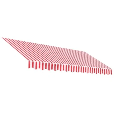 Image de vidaXL Tissu de Remplacement pour auvent Rayures Rouges et Blanches