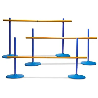 Image de BS Toys Toystacles Pour Enfants À Sauter Parkour Extérieur Partir De 6 Ans Convient Intérieur Et Haies Athlétisme Réglables Bleu 102 X 2 56 cm