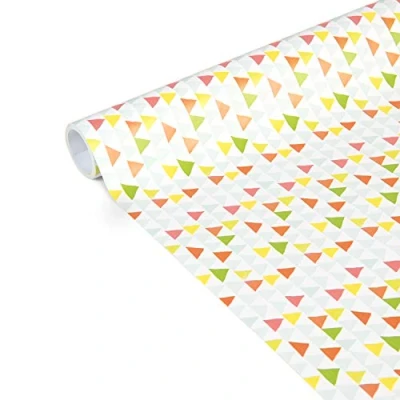 Image de Clairefontaine 223869C Un Rouleau De Papier Cadeau Affiche 80g 5mx35cm (Spécial Petite Largeur) Motif : Triangles Multicolors Emballage Cadeau, Idéal Pour Petits Emballages