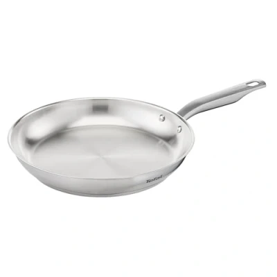 Image de Tefal Virtuoso E49106 Poêle à frire 28 cm avec revêtement en acier inoxydable de qualité supérieure, titane anti adhésif, indicateur température thermo signal, convient l&#039;induction,