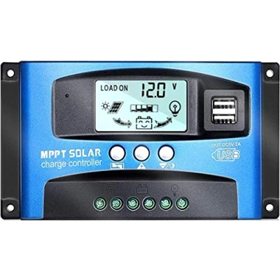 Image de Y&amp;H 40A MPPT Régulateur de charge du panneau solaire avec surveillance automatique la mise au point 12V 24V double port USB Écran LCD Wanderer