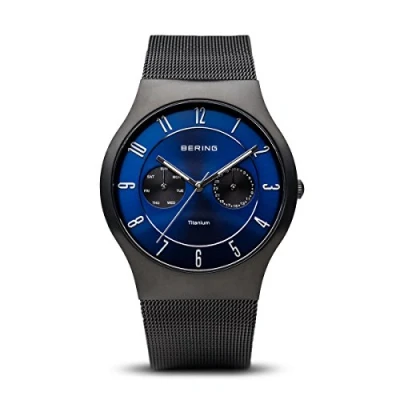 Image de BERING Hommes Analogique Quartz Titanium Collection Montre avec Bracelet en Acier Inoxydable &amp; Verre Saphir