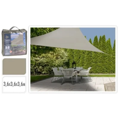 Image de ProGarden Toile d&#039;Ombrage 3,6x3,6x3,6 m Sable Triangle Voile Ecran Solaire 436320