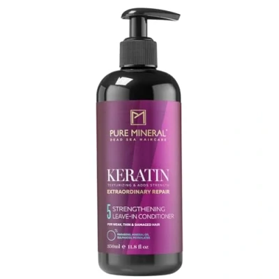 Image de Pure Mineral Conditionneur Sans Rinçage à la Kératine pour Cheveux Éclatants Hydratant, Démêlant, Protecteur sulfates, parabènes, petrolates 350ml