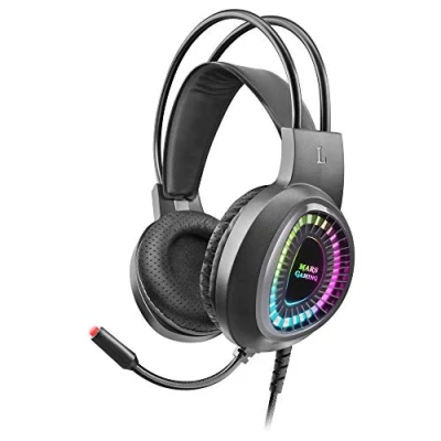 Image de Mars Gaming MH220, Casque ARGB Superbass, Microphone Flexible, Ultra Léger, Noir