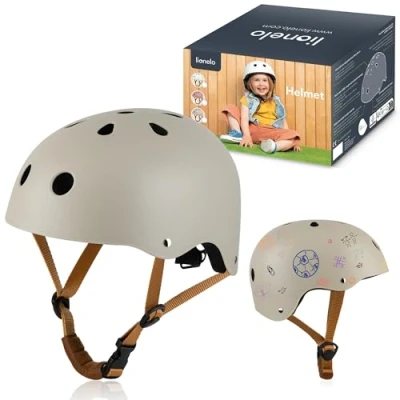 Image de Casque vélo enfant LIONELO 50 56 cm Possibilité de décoration Matériaux absorbant les chocs Intertek Beige