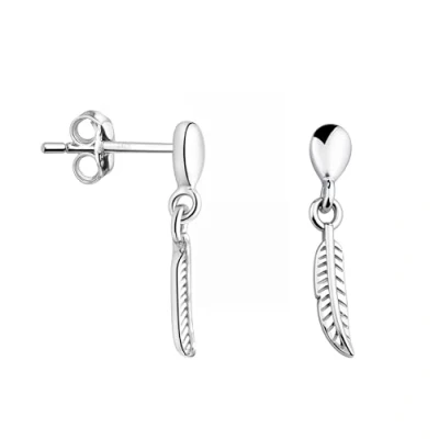 Image de SOFIA MILANI Boucles d&#039;Oreilles pour Femmes en Argent 925 Dangle avec Motif Forme de Plume 20533