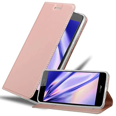 Image de Cadorabo Coque pour Honor 5C en Classy Or ROSÉ Housse Protection avec Fermoire Magnétique, Stand Horizontal et Fente Carte Portefeuille Etui Poche Folio Case Cover