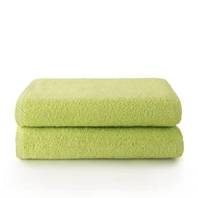 Image de Top Towel Plus Lot de 2 Grandes Serviettes Bain Douche Serviette 100 x 150 cm Citron Vert