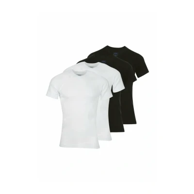 Image de Athena Homme Promo Tee shirt Coton Lot de 4 Bio 8a69 Maillot corps, Blanc/Noir, M EU