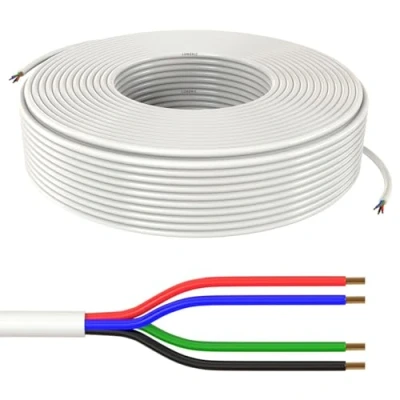 Image de Lumonic 4x 0,34mm² câble de commande LED blanc 100m I gainé 4 fils flexible blindé, rallonge LiYY, électrique