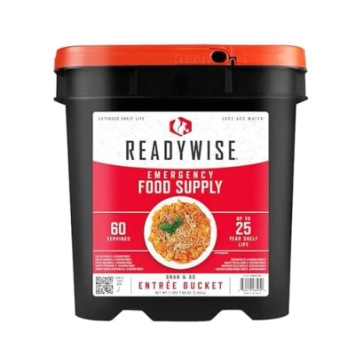 Image de ReadyWise, 60 Portions, Seulement Déjeuner &amp; Dîner, 13 Recettes Différentes, Grab Go, Lyophilisé, Durée de Conservation 25 Ans, Nourriture d’Urgence, pour 7 Jours 1 Personnes