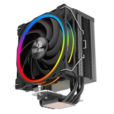 Image de Akasa Soho H4 Plus Refroidisseur de processeur RVB adressable pour Intel LGA 1700/115x/1200/20XX et AMD AM4 Ryzen avec ventilateur PWM aRGB 120 mm, TDP185W, AK CC4022HP01