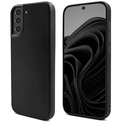 Image de Mode de vie Moozy. Conçu pour Samsung S21 5G, Case, Noir Coque en silicone liquide avec finition mate et doublure microfibre douce Neuf