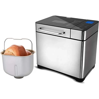 Image de COOCHEER Machine à Pain 19 Programmes, Automatique pour Pain, Baguette, et Yaourt, Antiadhésif, Minuteur Programmable 15h, Écran rétro éclairé Bleu, sans BPA,Certification FDA