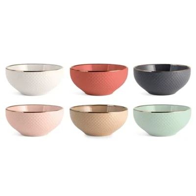 Image de H&amp;h set 6 bowl colazione dots in colori assortiti cc 670
