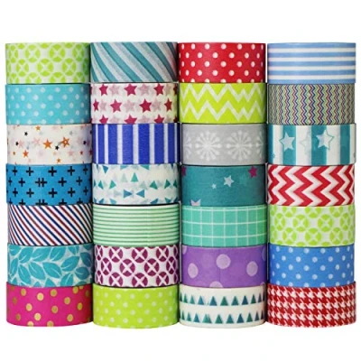 Image de UOOOM 10 rouleaux Washi tape Ruban Adhésif Papier Décoratif Masking Scrapbooking (Pattern 1)