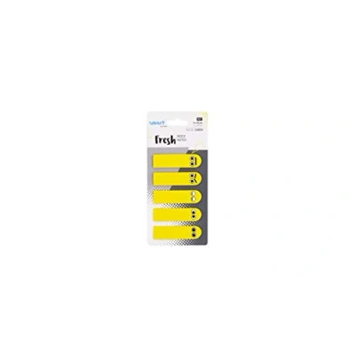 Image de Smart by Leviatan Emotikon Lot de 5 paquets 25 feuillets autocollants pour surligneurs, marqueurs, index et onglets adhésifs inscriptibles 12 x 45 mm