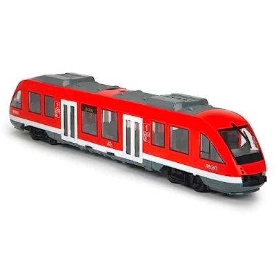 Image de Majorette Dickie City Train 45cm Tramway à Roues Libres Portes et Toit Ouvrants Dès 3 Ans 203748002 Rouge