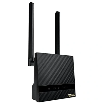 Image de ASUS 4G N16 Box Modem routeur Wi FI LTE Simple Bande N 300 Mbps avec 2 antennes extérieures Amovibles + 1 Port Filaire Ethernet LAN Noir