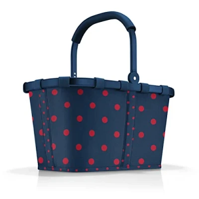 Image de reisenthel carrybag bleu à pois rouges Panier provisions solide avec beaucoup d&#039;espace de rangement et poche intérieure pratique Design élégant imperméable l&#039;eau