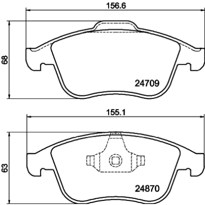 Image de HELLA 8DB 355 014 801 Jeu de plaquettes frein non préparé pour indicateur d&#039;usure RENAULT: LAGUNA 3, 3 Grandtour, Talisman Berline
