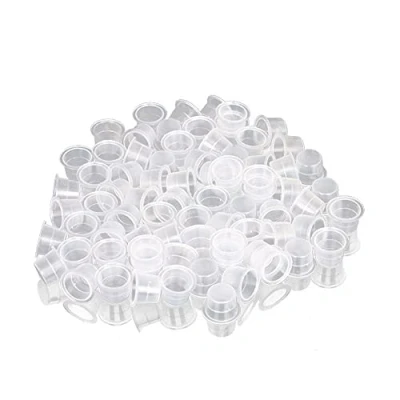 Image de Sonew 100PCS Gobelet d&#039;encre pour tatouage, jetable en plastique encre de Capsule tatouage transparente, Approvisionnements kits tatouage(M)