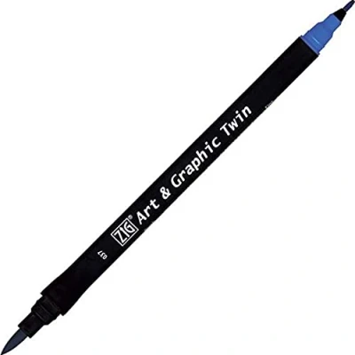 Image de Kuretake Feutre aquarelle Ton bleu N 37 Double pointe ZIG