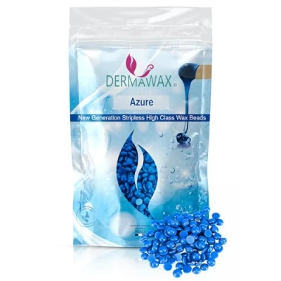 Image de Dermawax 800 grammes Azure Waxing Perles de Cire sans bandes haute performance pour l&#039;épilation visage jambes bikini et zone intime aisselles dos épilation douleur paquet refermable