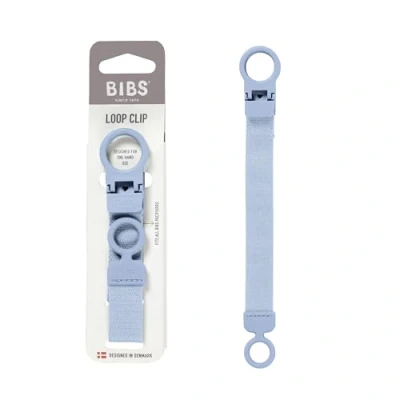 Image de Clip tétine Bibs Loop : élégant, fonctionnement sûr à une main, s&#039;adapte tous les et la plupart des marques, lavable en machine, partir de 0 ans. Dusty Blue