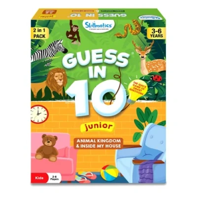 Image de Skillmatics jeu de cartes Guess in 10 Junior Animals &amp; Inside My House Combo, rapide questions intelligentes, cadeaux et apprentissage amusant pour les enfants 3 à 6 ans