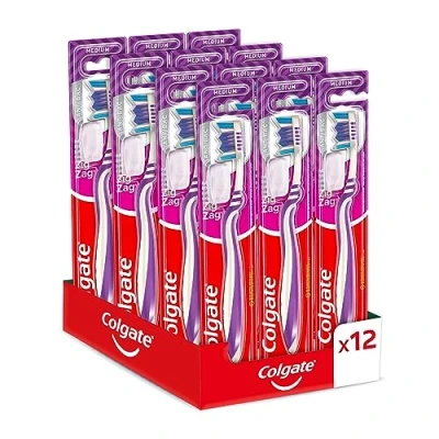 Image de Colgate Zig Zag Lot de 12 brosses à dents en poils différentes tailles