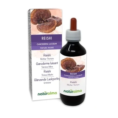 Image de Ganoderme luisant ou Reishi (Ganoderma lucidum) champignon Teinture Mère sans alcool Naturalma Extrait liquide gouttes 200 ml Complément alimentaire Végétalien végan