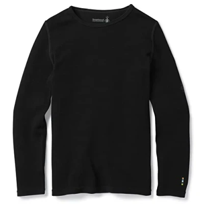 Image de Smartwool Classic Thermal Merino BASE Layer CREW Caraco pour enfants, Taille: Medium, Black