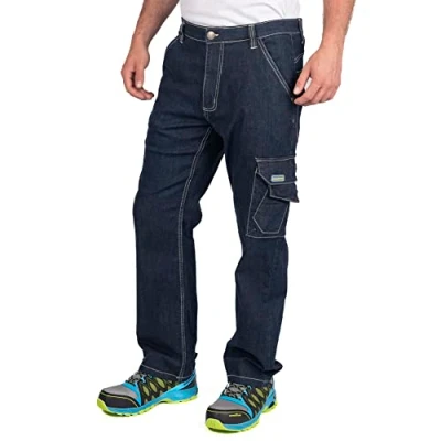Image de Goodyear Workwear Hommes Vêtements Multi Poche Cargo Travail Carpenter Jeans, Stretch Utilitaire Denim Blue, 40&quot; Taille Jambe Régulière (31&quot;)