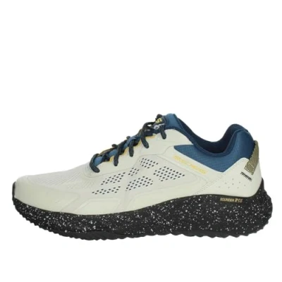 Image de Skechers Homme Bounder RSE Baskets, Maille en Cuir Duraleather Naturel avec Bordures Multiples, 39 EU