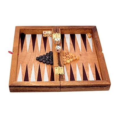 Image de Logica Jeux Art. Backgammon M Jeu de Table en Bois pour Familles Version Pliable Portable