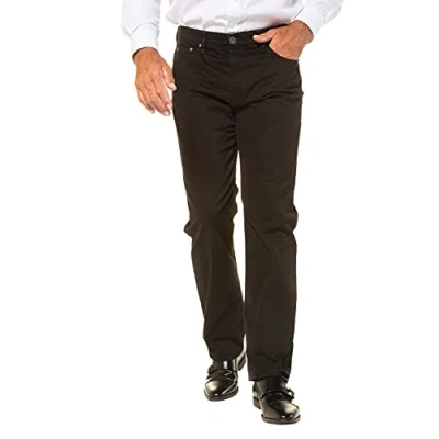 Image de JP 1880 Hommes Grandes Tailles L 8XL Pantalon en Twill Superblack, Taille Confortable Coupe Regular Fit Noir 33 702613130