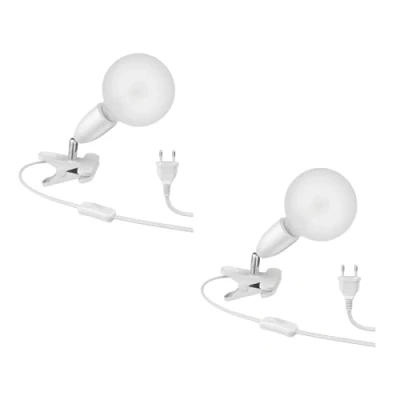Image de ledscom.de 2 pièces E27 lampe à pince LIK, blanc incl. ampoule 550lm chaud