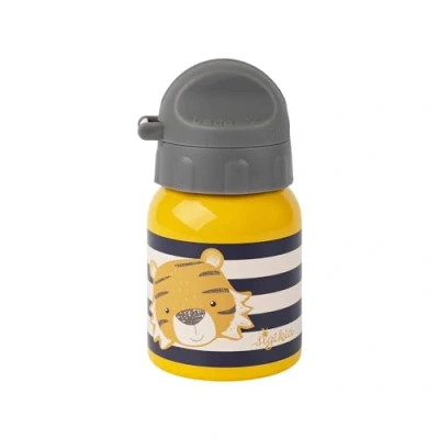 Image de Sigikid 25376 Gourde en acier inoxydable Tigre 250 ml recommandée pour les enfants à partir de 1 an, robuste, anti fuite, incassable