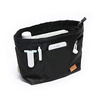 Image de iN. Organiseur de sac à main voyage multi poches pour fourre tout, avec poignées (taille L, noir)
