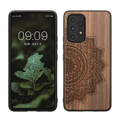 Image de kwmobile Housse Compatible avec Samsung Galaxy A53 5G Coque Étui de Protection Rigide Antichoc Cadre en TPU Brun foncé