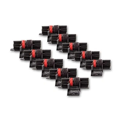 Image de vhbw 10x Rouleaux d&#039;encre Noir Rouge Compatible avec Olympia CPD 3212F, 3212S, 41 Calculatrice de Poche, Caisse enregistreuse
